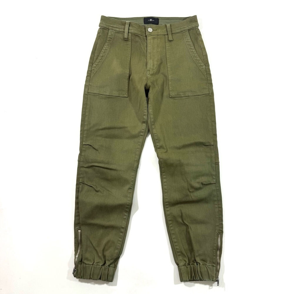 7 For All Mankind Darted Jogger Coated Green